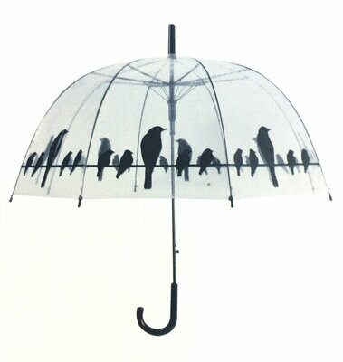 Paraplu transparant vogels op draad