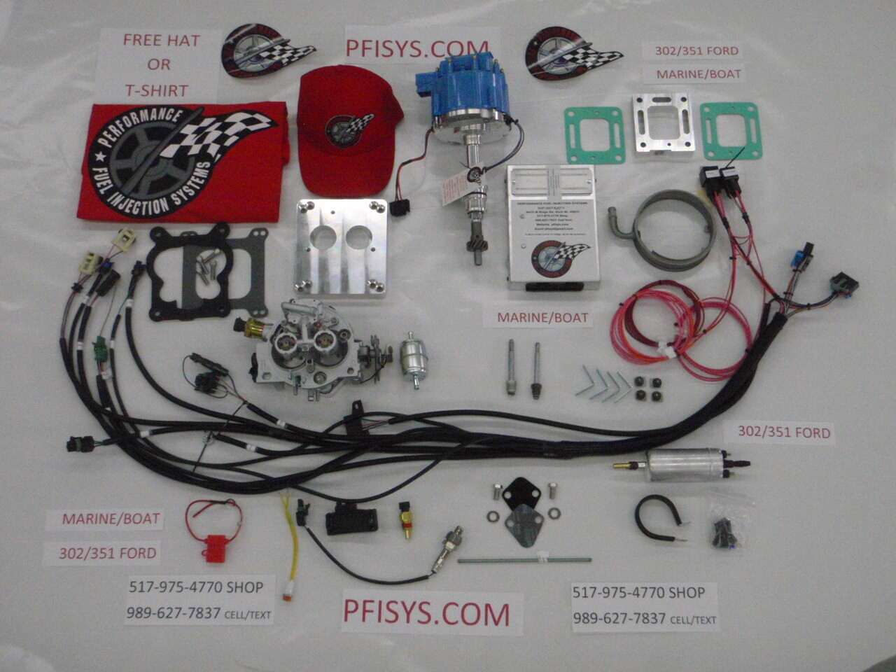 Complete TBI Fuel Injection Kit for Ford 302, 5.0L Boat