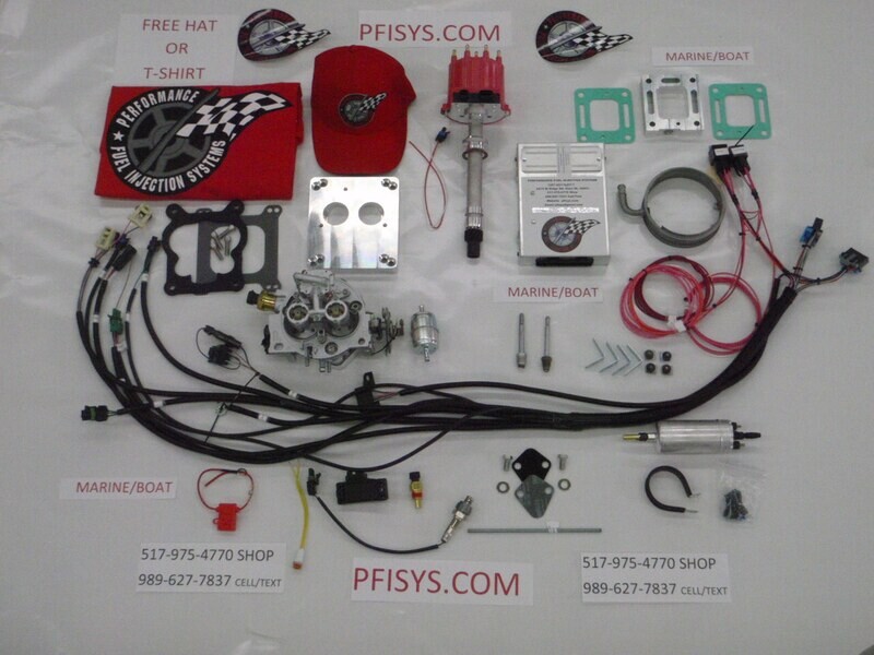 TBI Fuel Injection Kit Stock Chevy 350 5.7L MARINE APPLICATION