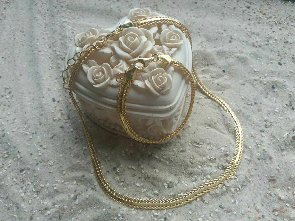 925 Silber! Set Kette mit Armband vergoldet