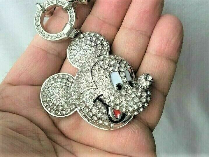 Modischer Micky Maus Anhänger in Silber mit Swarovski Elementen