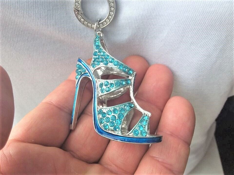 XXL High Heels / Schuh Anhänger mit türkisen Steinen besetzt