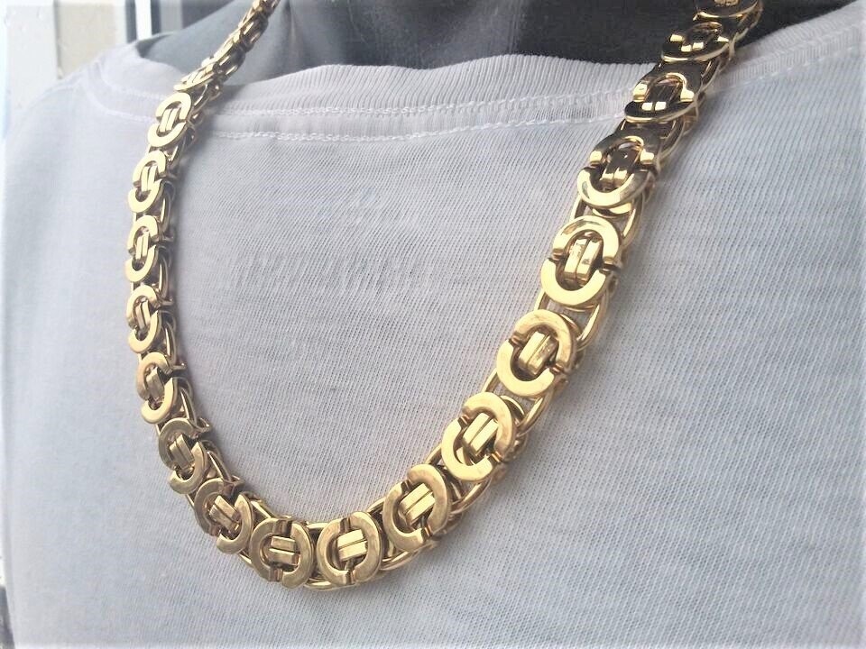 Tolle Königskette flach mit Armband in Gold