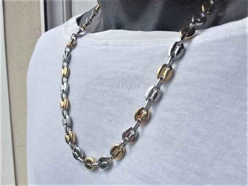 Bohnenkette mit Armband in Gold / Silber Bohnenkette mit Armband in Gold / Silber