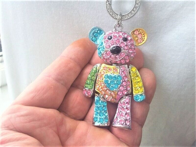 XXL Teddy Anhänger/beweglichen Gliedmaßen/Swarovski Elemente