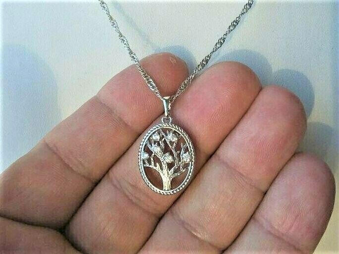 Lebensbaum Weißgold vergoldet mit Kette Lebensbaum Weißgold vergoldet mit Kette