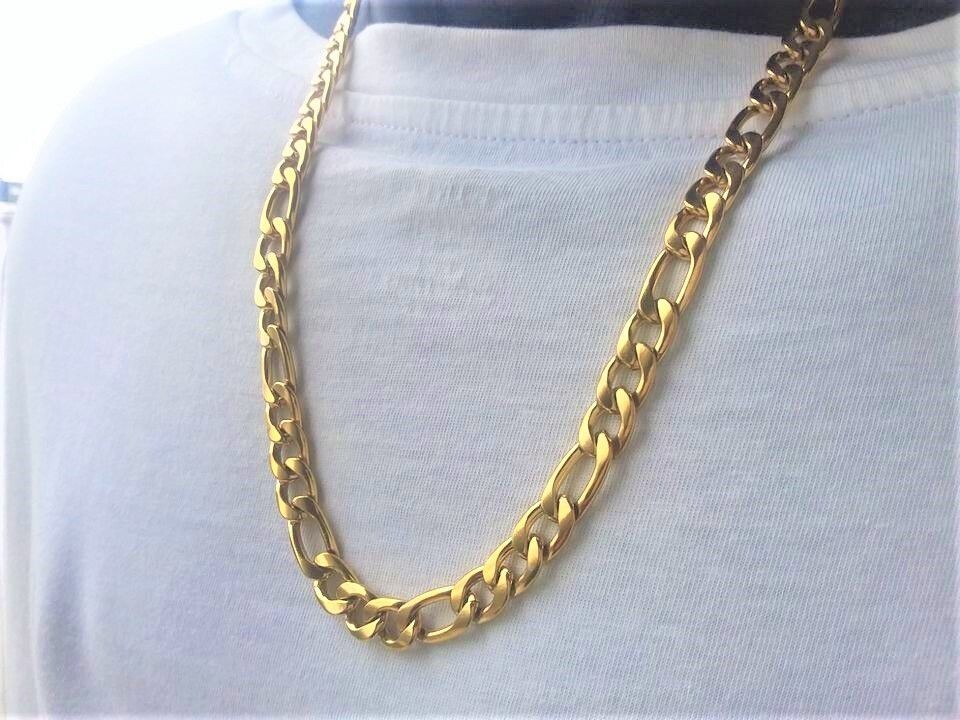 Schicke massive Figaro Kette mit Armband in Gold