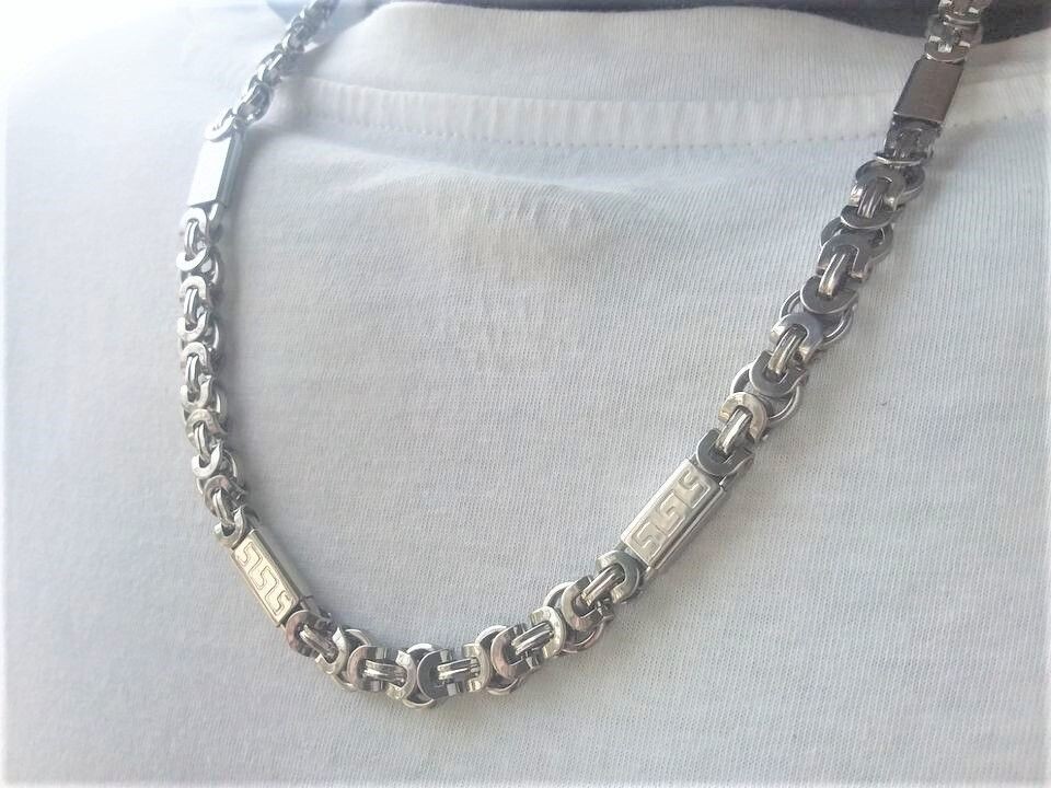 Königs Kette + Armband flach mit Muster