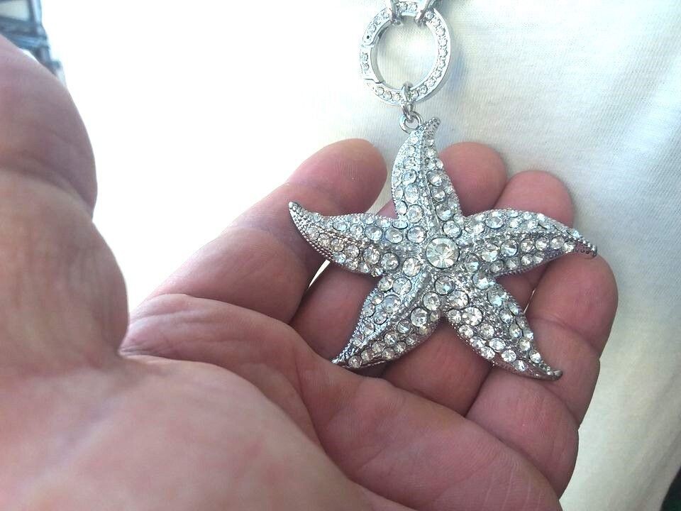 Seestern Anhänger mit Swarovski Elementen besetzt