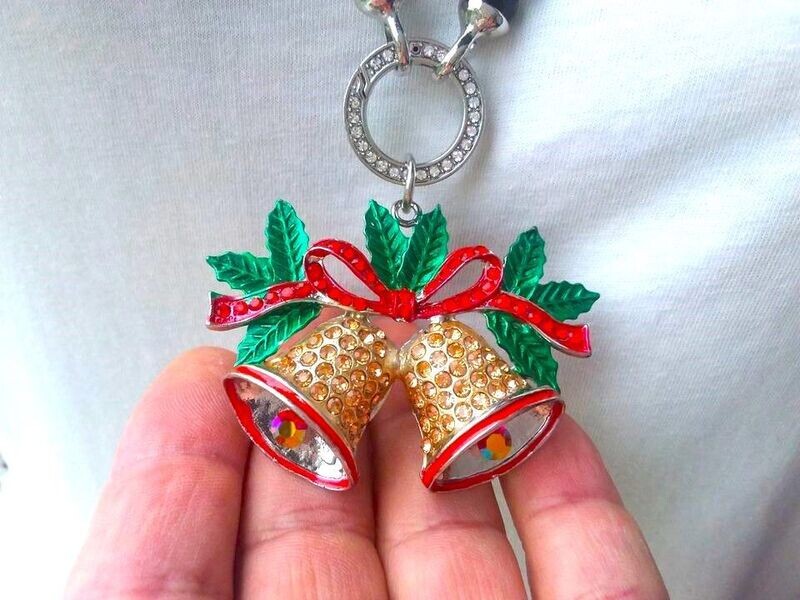 Weihnachtsglocken Anhänger mit Swarovski Elementen besetzt