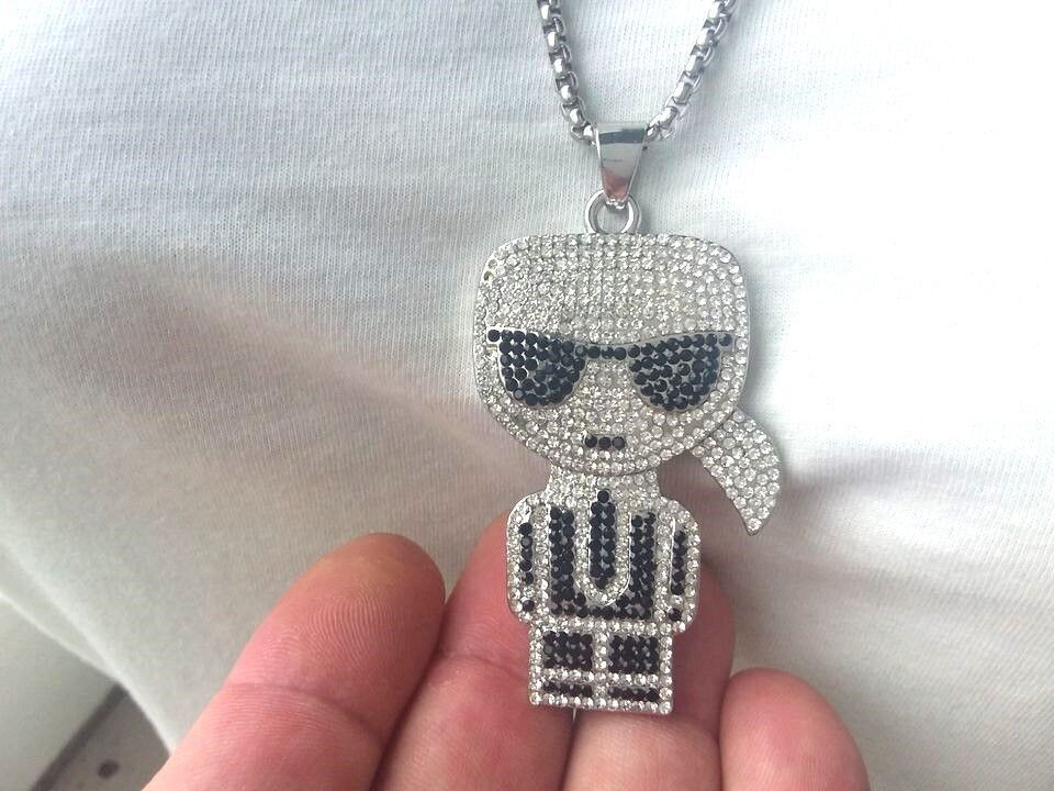 AKTION! Karl mit Swarovski Elementen+ Kette 600 mm
