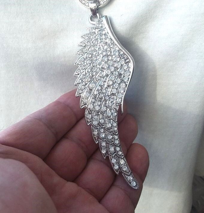 XXL Flügel Anhänger mit Swarovski Elementen besetzt