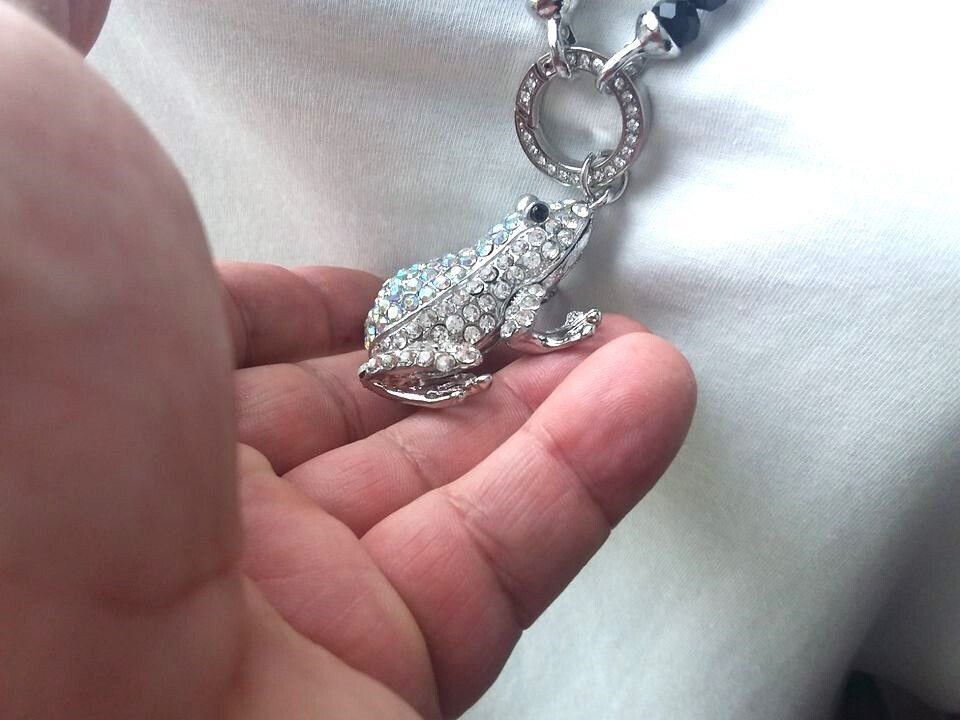 Toller Frosch in Silber mit Swarovski Elementen