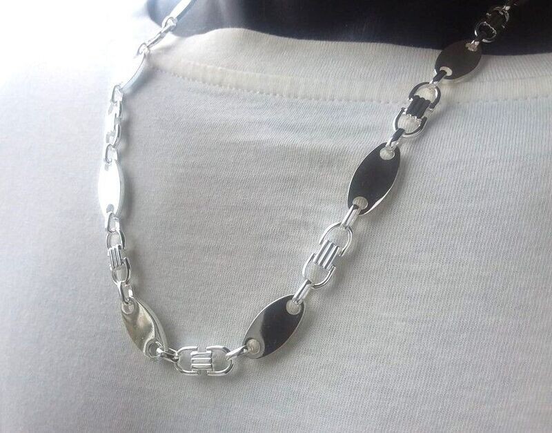 ANGEBOT! Edelstahl! 925 Silber plattiert!! Plattenkette + Armband