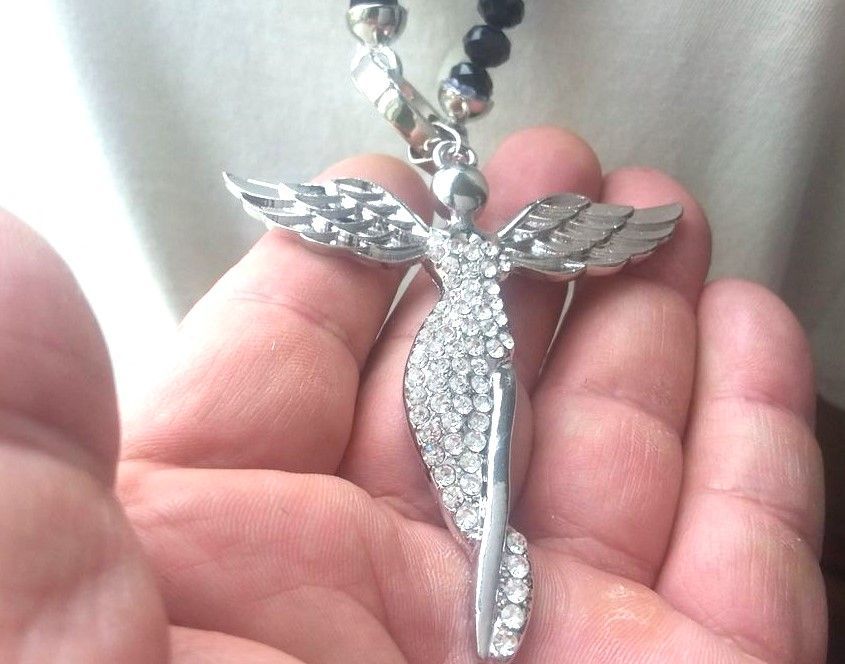 Toller XXL Engel Anhänger mit Swarovski Elementen besetzt besetzt