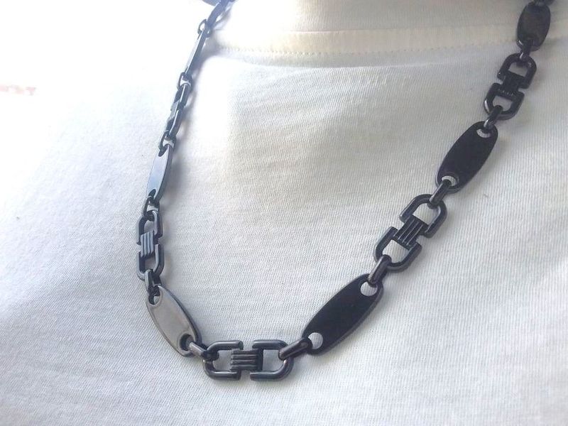 Mega !! Plattenkette mit Armband in schwarz Mega !! Plattenkette mit Armband in schwarz