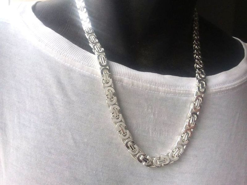 TOP! Edelstahl! 925 Silber plattiert!! Königskette flach + Armband
