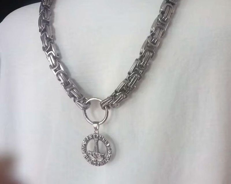 Edelstahl! Königskette ca. 760 mm / 15 mm  Umbau mit Edelstahl Federtorring