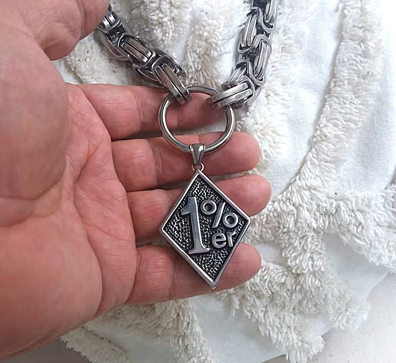 ANGEBOT!!15mm Königskette mit Feder Tor O Ring und 1%er Anhänger