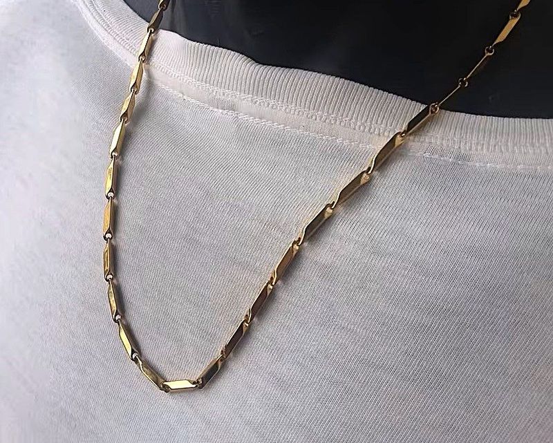 Massive Edelstahl Kette vergoldet Massive Edelstahl Kette vergoldet