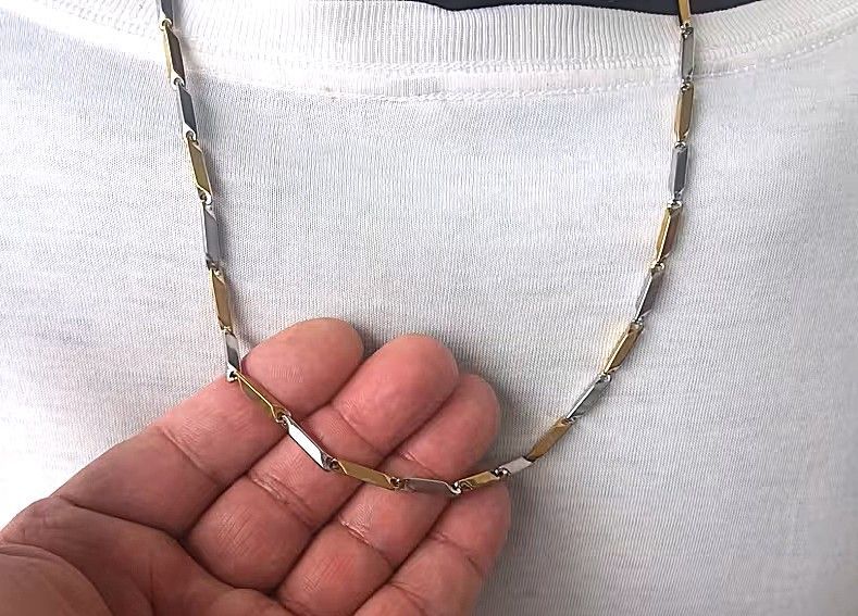 Edle Kette Bicolor - vergoldet Edle Kette Bicolor - vergoldet