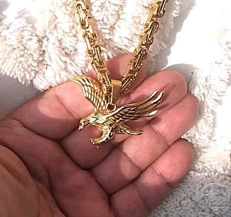 Königskette mit Adler Anhänger in Gold Königskette mit Adler Anhänger in Gold