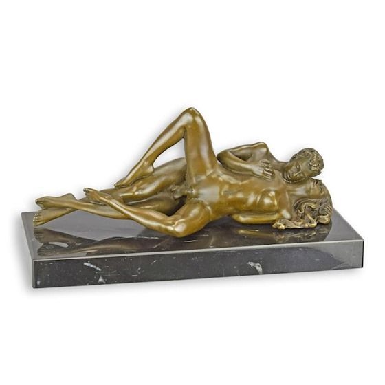 Erotische Bronzefigur, Paar / Couple Akt, Erotikfigur, Nacktfigur
