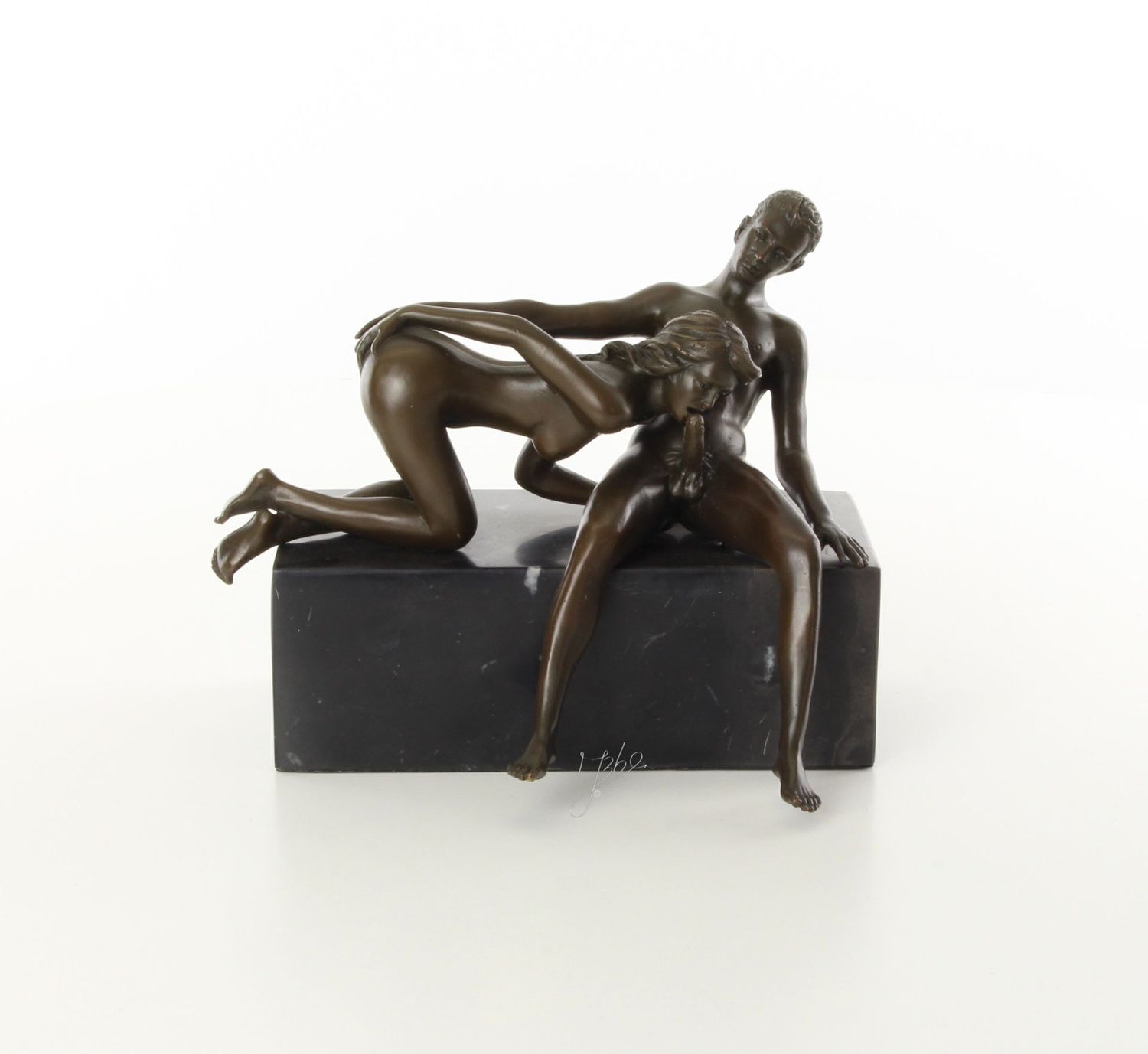 Erotische Bronzefigur,Sinnlichkeit, Paar / Couple Akt, Erotikfigur, Nacktfigur