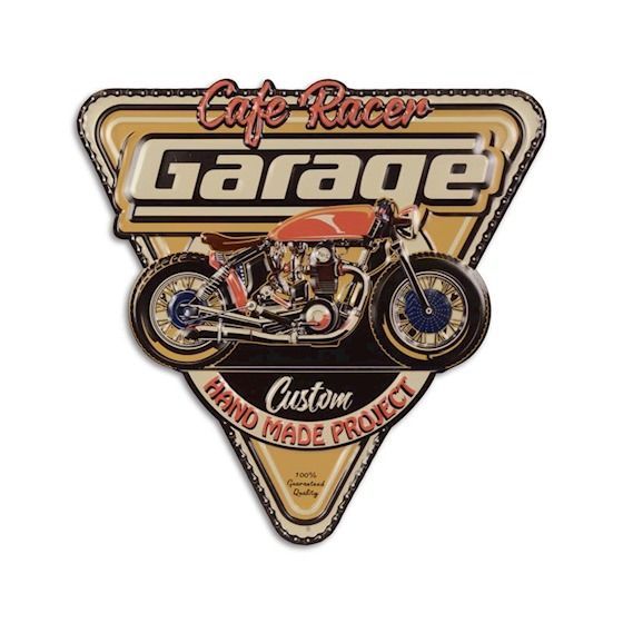 EINE GEPRÄGTE BLECHPLATTE – CAFE RACER