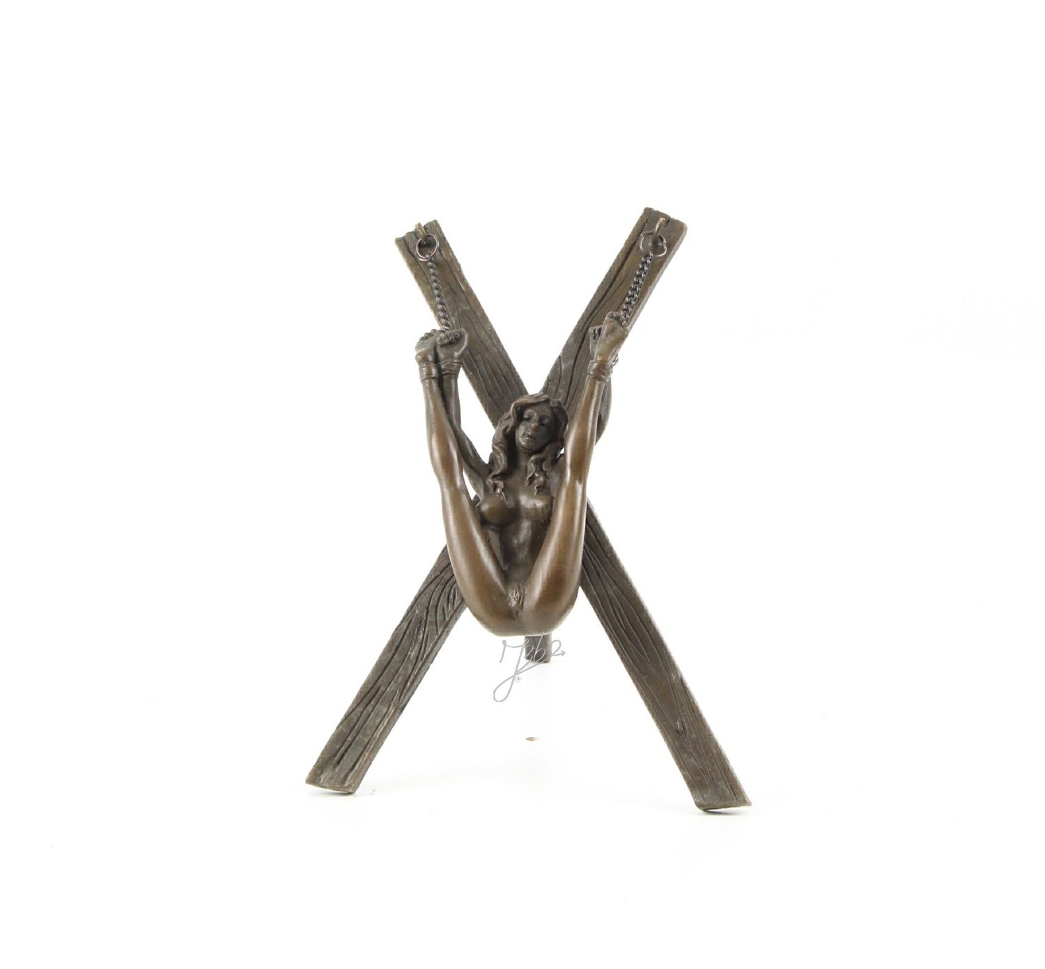 Erotische Bronzefigur, weiblicher Akt, Erotikfigur, Sinnlichkeit,BDSM