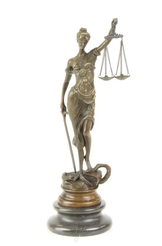 Bronze Justitia Figur - Göttin der Gerechtigkeit, Gesetz, Wahrheit Bronze Justitia Figur - Göttin der Gerechtigkeit, Gesetz, Wahrheit