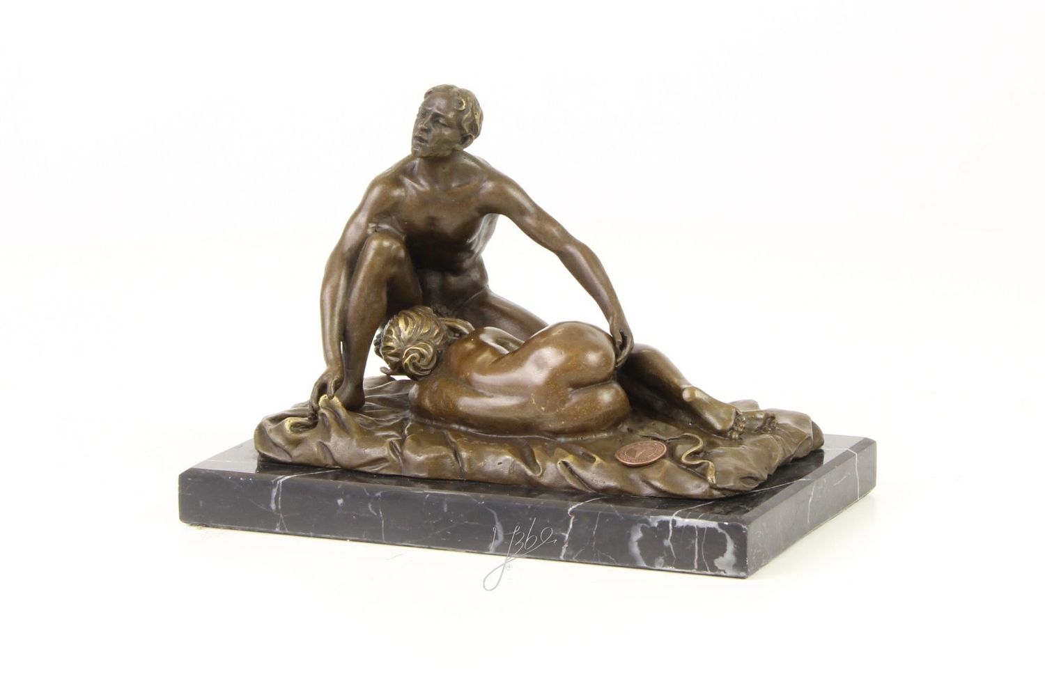 Erotische Bronzefigur,Sinnlichkeit, Paar / Couple Akt, Erotikfigur, Nacktfigur