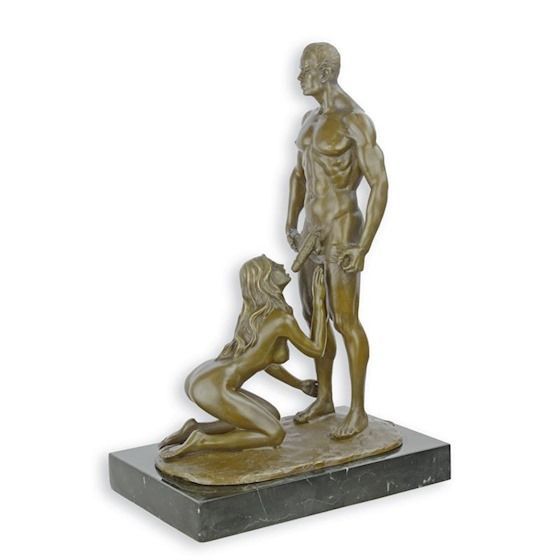 Erotische Bronzefigur, Couple Akt, Erotikfigur, Sinnlichkeit
