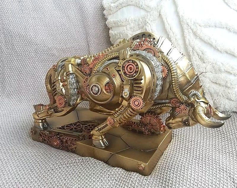 XXL Steampunk Stier, ausgefallene Deko