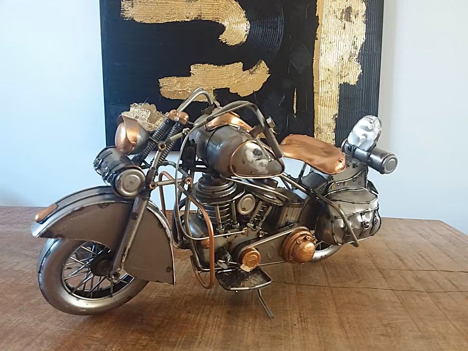 Großes Motorrad Modell, handgefertigt, Biker, Moped, Kraftrad