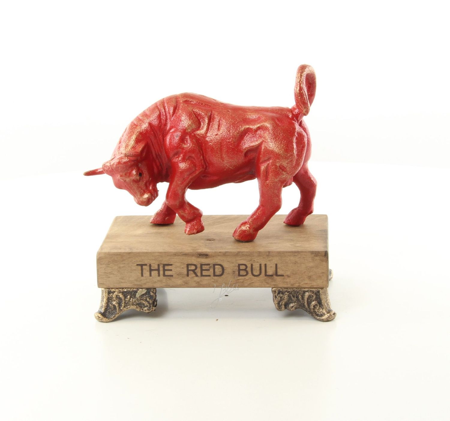The Red Bull Figur, Gusseisen, Bull, Stier The Red Bull Figur, Gusseisen, Bull, Stier