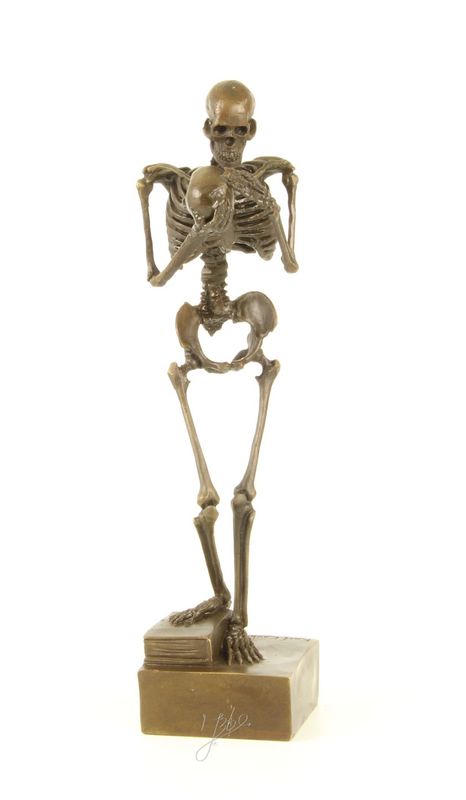 Eine Bronzeskulptur mit dem Titel „Der Tod in Kontemplation“, Skull, Schädel,Tod Eine Bronzeskulptur mit dem Titel „Der Tod in Kontemplation“, Skull, Schädel,Tod