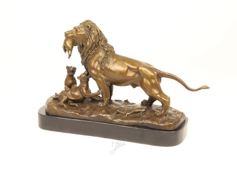 Bronze Löwen Vater mit Jungen, Bronzefigur, Raubtier, Tierfigur, Statue Deko Bronze Löwen Vater mit Jungen, Bronzefigur, Raubtier, Tierfigur, Statue Deko