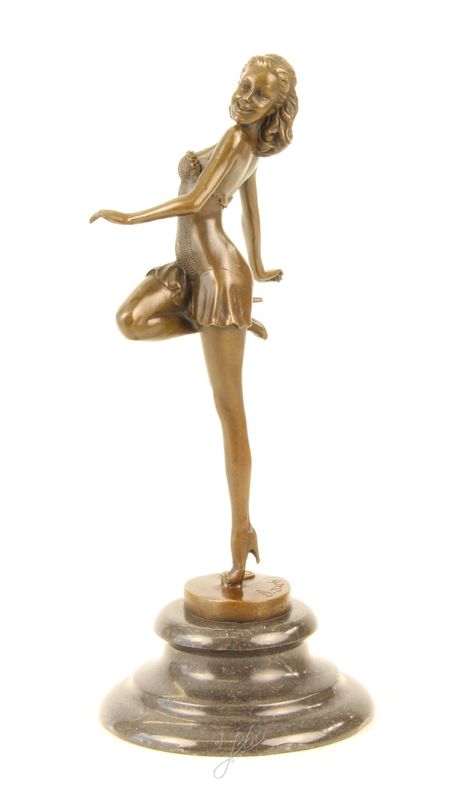 Bronzefigur, weiblicher Akt, Erotikfigur, Sinnlichkeit, Kabarett, Tänzerin Bronzefigur, weiblicher Akt, Erotikfigur, Sinnlichkeit, Kabarett, Tänzerin