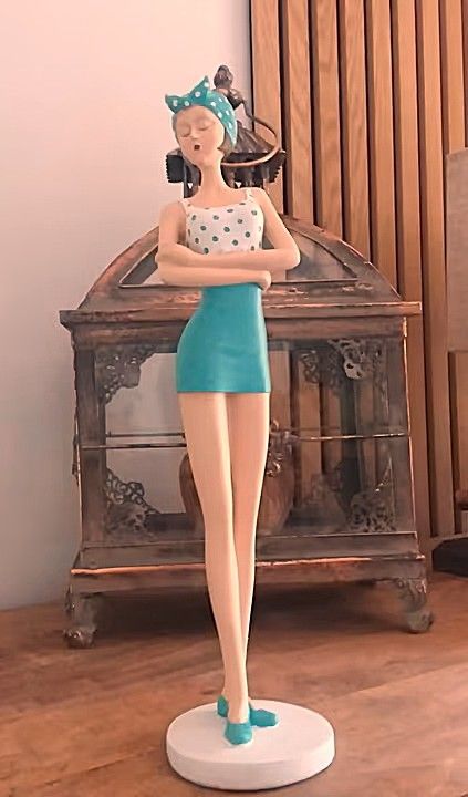 Retro Skulptur Badeanzug Vintage maritim Dekofigur Badefrau Pin up Retro Skulptur Badeanzug Vintage maritim Dekofigur Badefrau Pin up