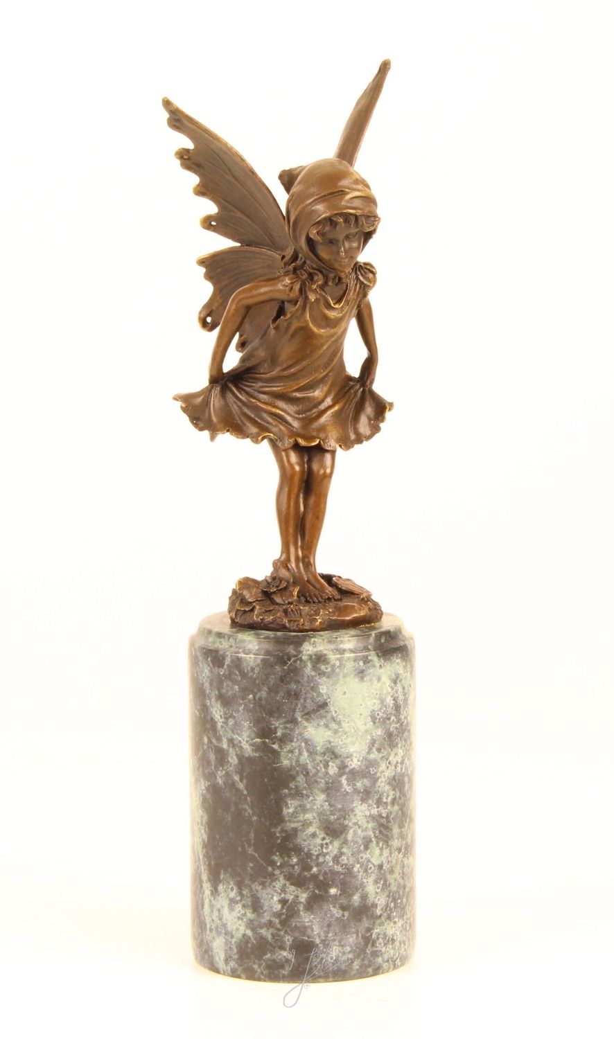 Eine Bronzeskulptur einer Fee / Elfe, Fantasie