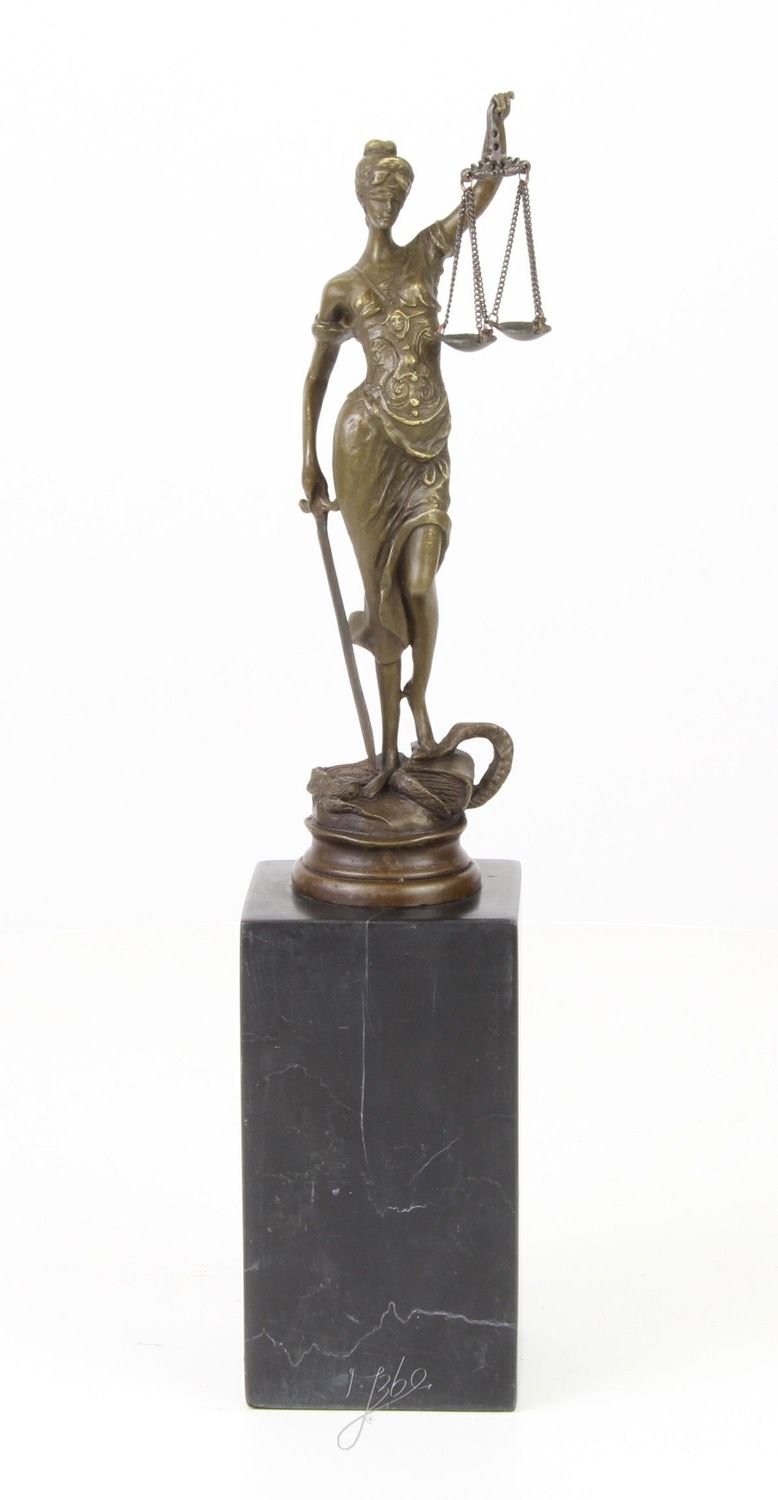 Bronze Figur JUSTIZIA GÖTTIN DER GERECHTIGKEIT , Gesetzeshüterin, Gericht