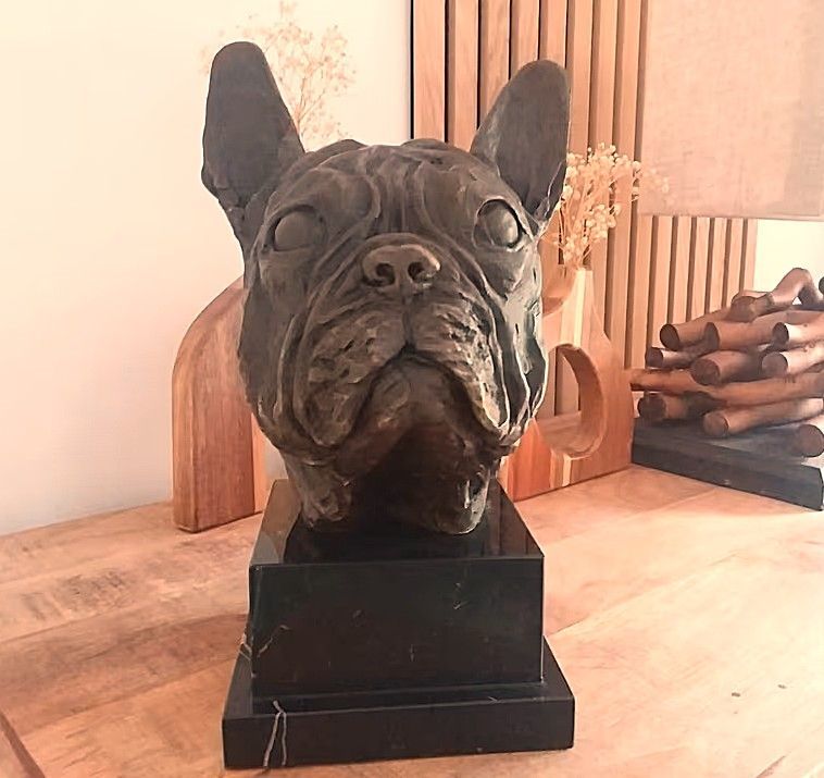 Bronze Figur, Vollbronze, französische Bulldogge, Bronzefigur, Tierfigur, Deko Bronze Figur, Vollbronze, französische Bulldogge, Bronzefigur, Tierfigur, Deko