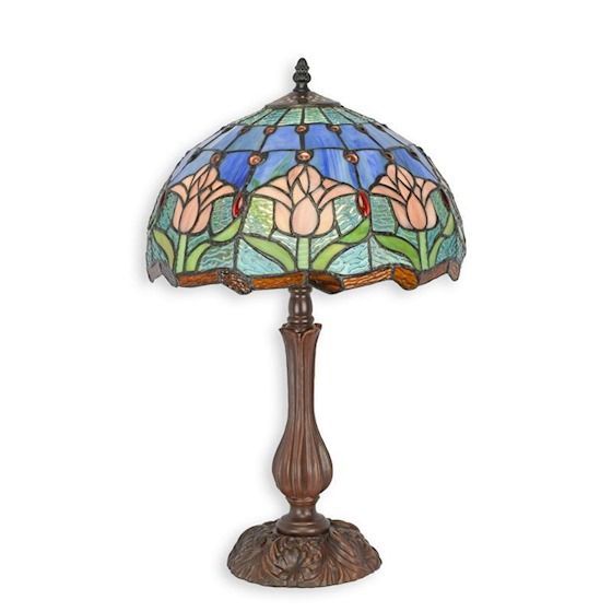 Tischleuchte im beliebten Tiffany-Stil, handgearbeiteten Buntglas, Lampe