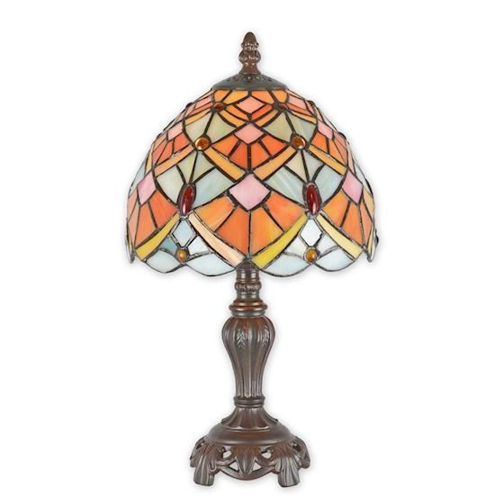 Tischleuchte im beliebten Tiffany-Stil, handgearbeiteten Buntglas, Lampe