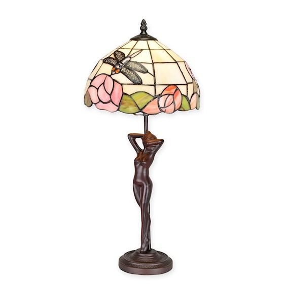 Tischleuchte im beliebten Tiffany-Stil, handgearbeiteten Buntglas, Lampe