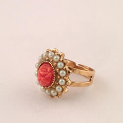 Anello Bottoncino Corallo