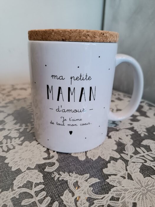 MUG CERAMIQUE & LIEGE -  MA PETITE MAMAN D'AMOUR