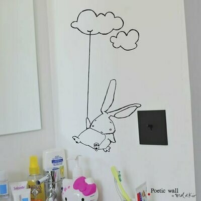 Stickers Lapin Nuage Noir POETIC WALL