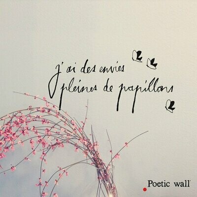 Stickers Des envies pleines de papillons Turquoise POETIC WALL